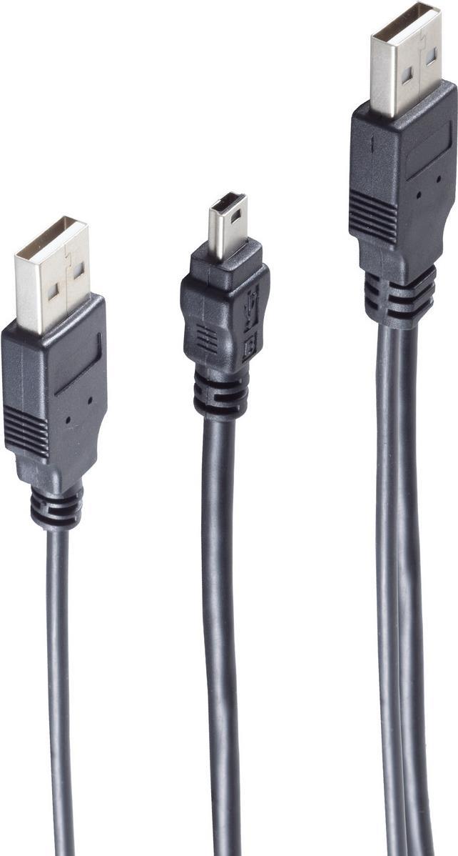 shiverpeaks BS77150 USB Kabel 0,6 m USB 2.0 2 x USB A Mini-USB B Schwarz (BS77150)