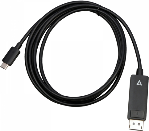 V7 - Adapterkabel - USB-C (M) bis DisplayPort (M) - Thunderbolt 3 / DisplayPort 1.4 - 2 m - Support von 8K 30 Hz - Schwarz