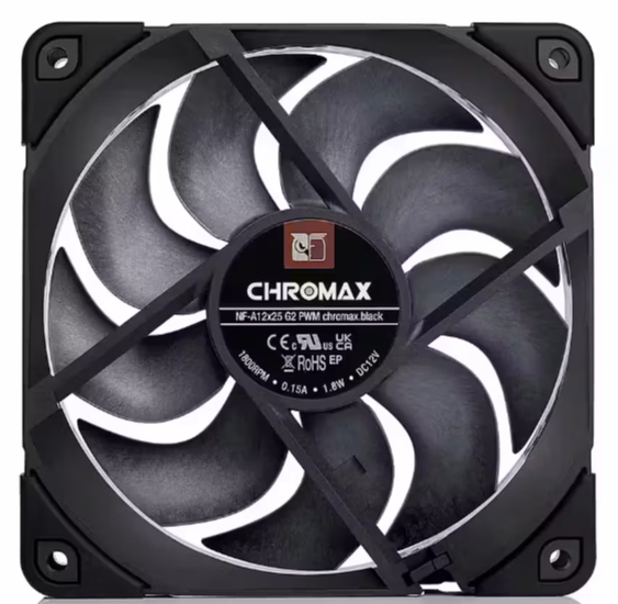 Noctua NF-A12x25 G2 PWM chromax.black Gehäuselüfter 120 mm chromax Black
