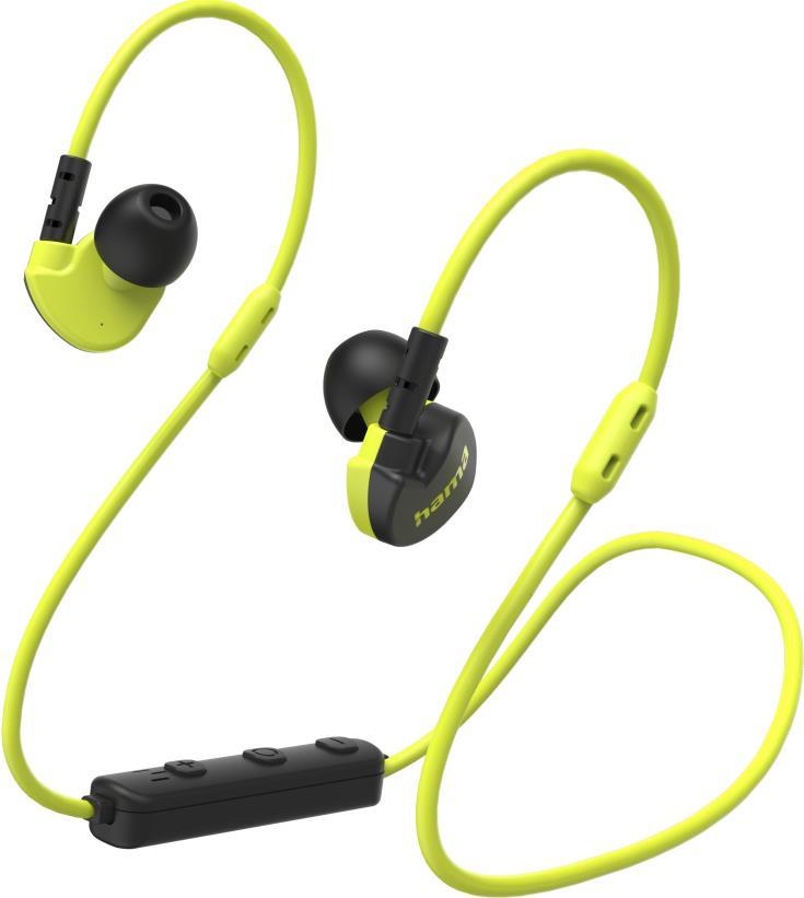 Hama Freedom Athletics Kopfhörer Kabellos im Ohr Anrufe/Musik Bluetooth Schwarz - Gelb (00184119)