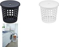 plast team Wäschesammler SPRINGFIELD, 25 Liter, rund, weiß Material: PP, gelochtes Design, mit Deckel, - 1 Stück (60090800)