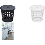 plast team Wäschesammler SPRINGFIELD, 25 Liter, rund, weiß Material: PP, gelochtes Design, mit Deckel, - 1 Stück (60090800)