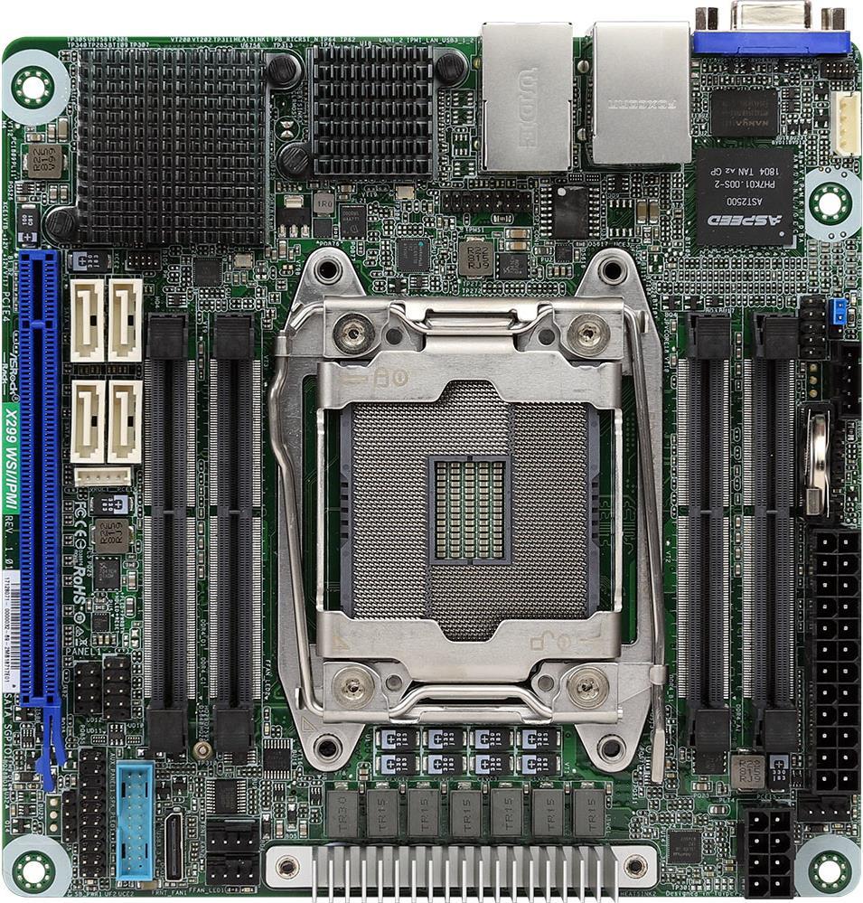 Asrock X299 WSI IPMI Motherboard LGA 2066 mini ITX Intel® X299 (X299 WSI IPMI)  - Onlineshop JACOB Elektronik