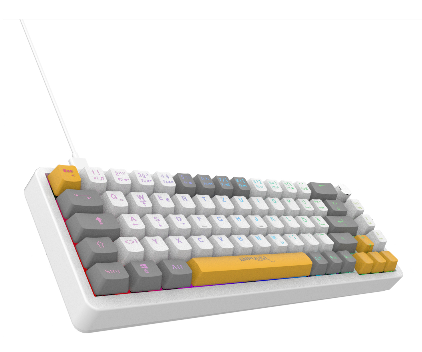 INCA IKG-457 Gaming-Tastatur Mechanisch RedSwitch RGB USB 2 m Deutsch Weiß