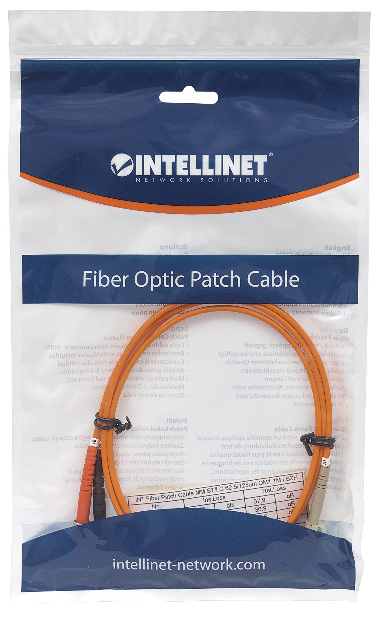 Intellinet LWL Duplex Patchkabel OM1 LC/ST 3 m Orange