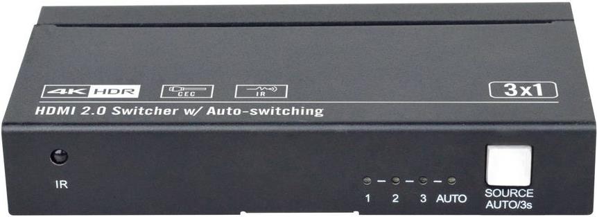 Vivolink HDMI switcher 3x1 4K@60Hz (VLSW131)