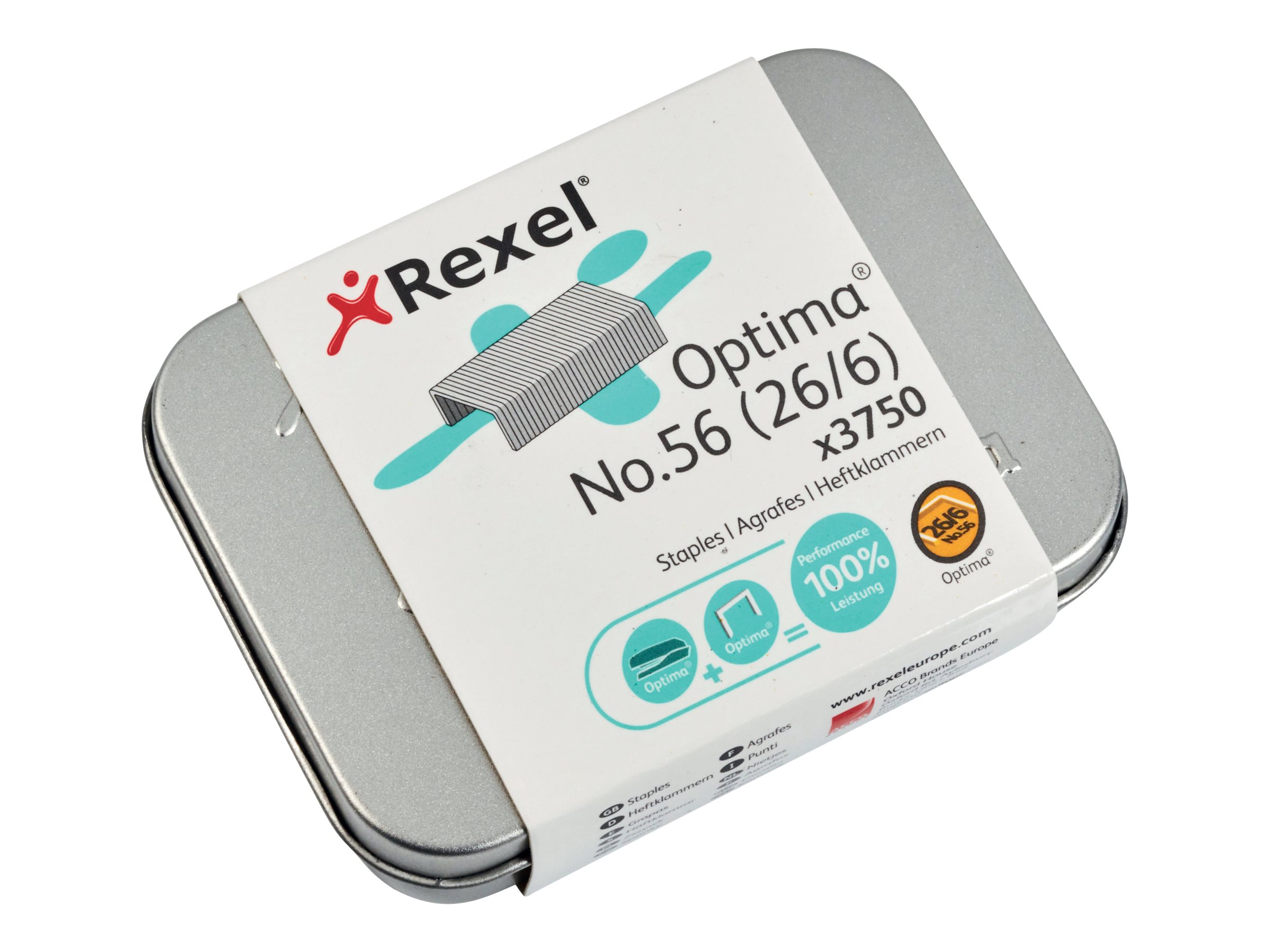 Rexel Optima Nr. 56 Heftklammern 26/6 Silber