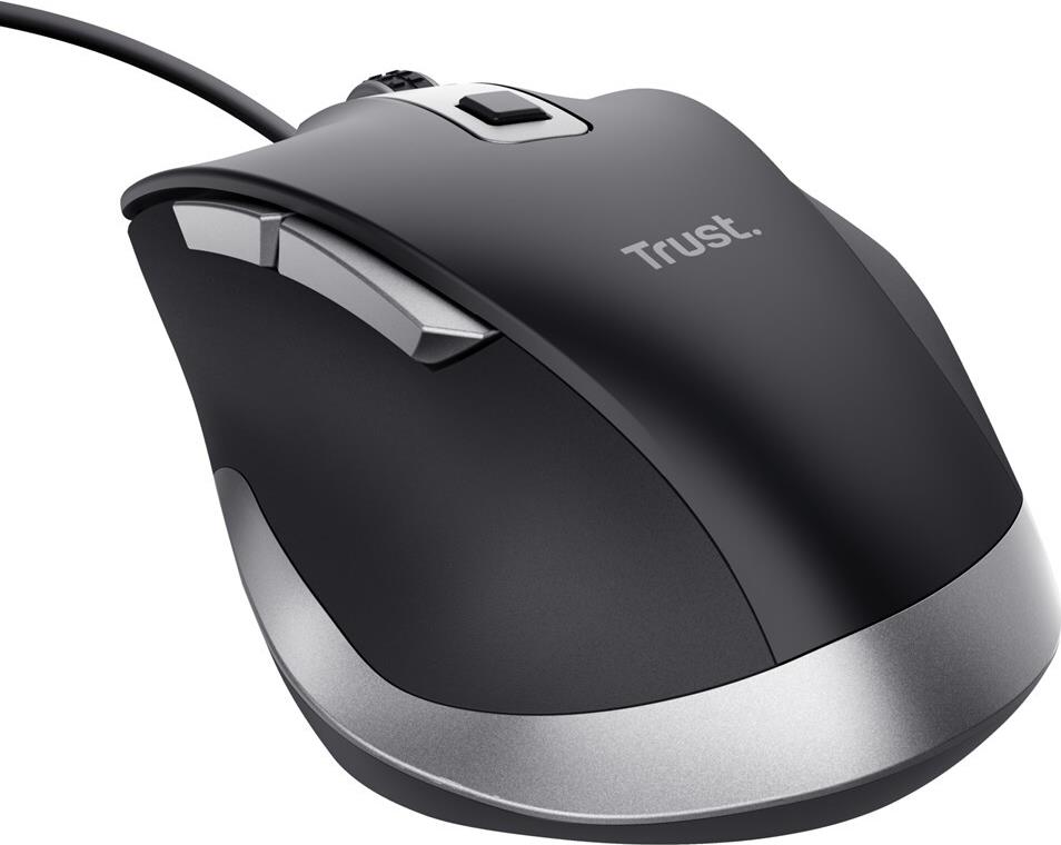 Trust Fyda Comfort Kabelgebundene Maus Optisch 5000 DPI 6 Tasten Rechtshänder 1,5 m USB Schwarz
