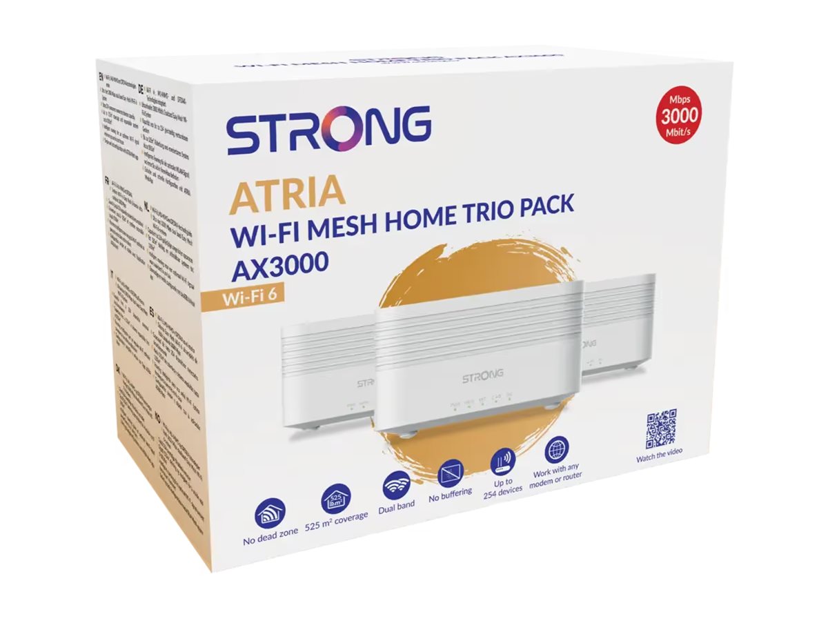 Strong ATRIA Mesh-WLAN-System Trio AX3000 Wi-Fi 6 Dual-Band 3 Router Weiß