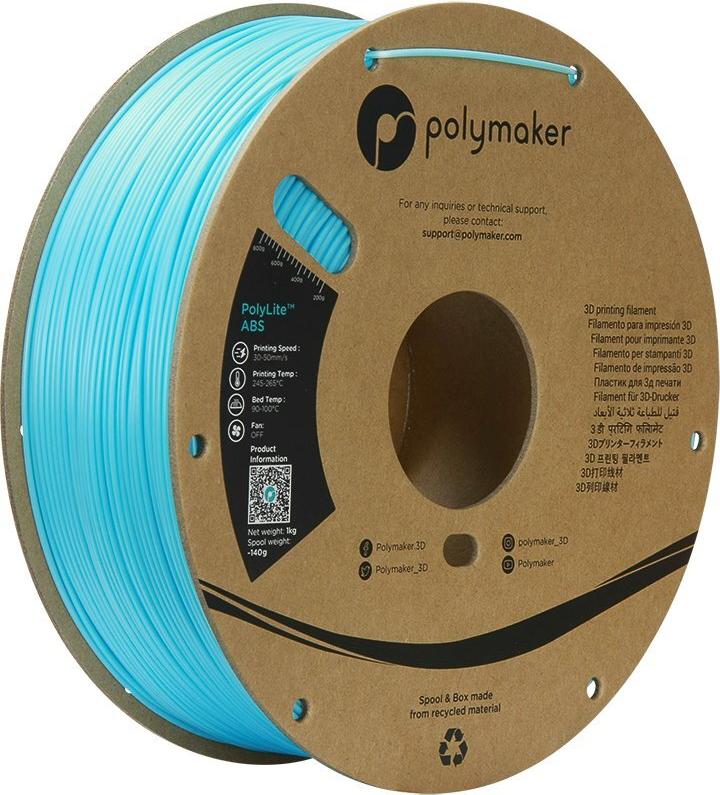 Polymaker PE01031 Filament ABS hitzebeständig schlagfest geruchsarm 1.75 mm 1000 g Hellblau (PE01031)
