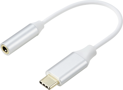 Renkforce RF-6056890 USB-C® / Klinke Adapter [1x USB-C® - 1x Audio, stereo (3.5 mm Klinke)] Weiß Aluminium-Stecker 0.1 m (RF-6056890)