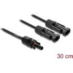 Delock DL4 Solar Splitter Kabel 2 x Stecker zu 1 Buchse 30 cm schwarz (89298)