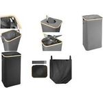 helit Pfandflaschen-Sammler "the bottle stash", 100 Liter grau, aus Oxford, mit Bambusring, Tragetasche herausnehm - 1 Stück (H2406087)