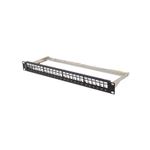 Lanberg Patchpanel Blank 1U 24-Port 19" FTP schwarz für Keystone PPKS-0924-B