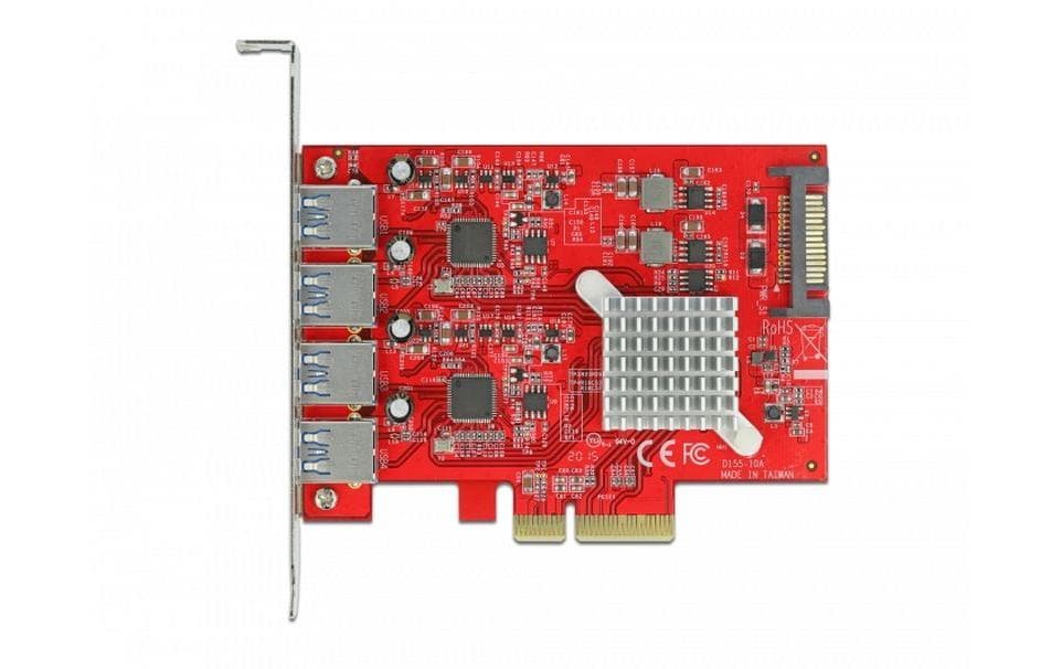 Delock 90481 PCI Express 3.0 x4 Karte zu 4x extern USB 3.2 Gen 2 Typ-A