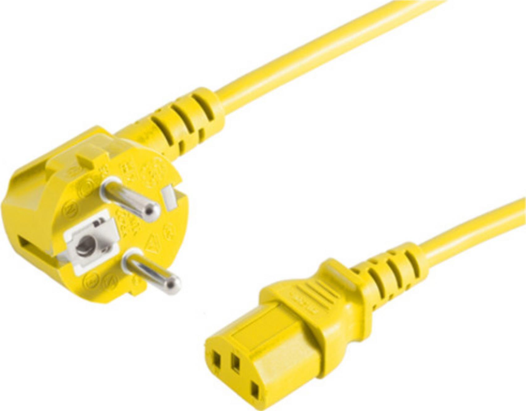 S-Conn 09-05042 Gelb 3m CEE7/7 C13-Koppler Stromkabel (09-05042)