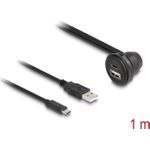 Delock USB-Kabel USB, 24 pin USB-C (M) zu USB, 24 pin USB-C (W) gewinkelt (88103)