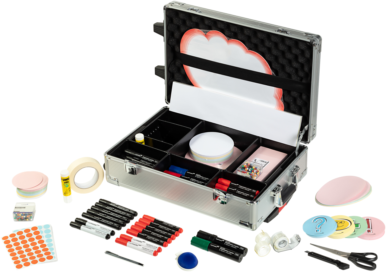 Legamaster PROFESSIONAL Travel mobiler Moderatorenkoffer 3200-teilig Aluminium Gemischte Farben