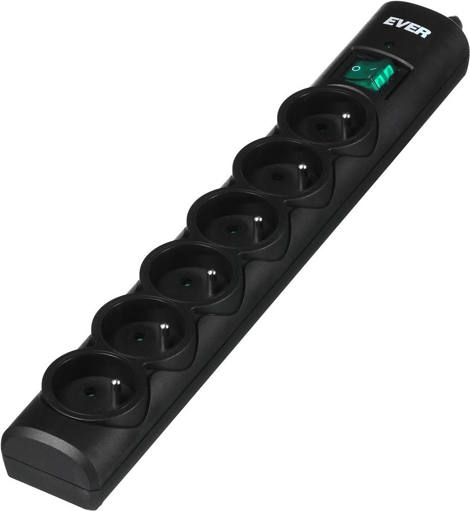 Ever OPTIMA Überspannungsschutz 6-fach 250 V 175 J 1,5 m Schwarz