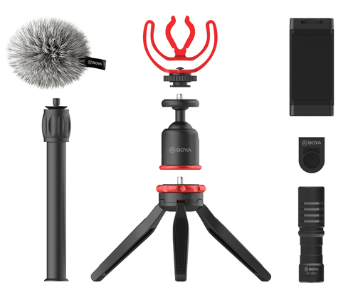 BOYA BY-VG350 Stativ für Smartphone und Action-Kamera 3 Beine Schwarz, Rot