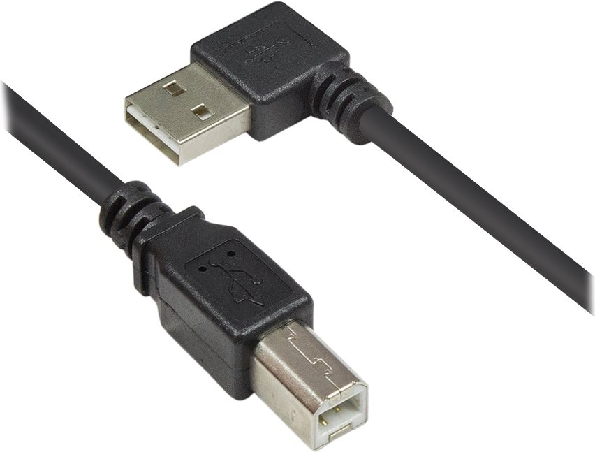 Alcasa 2510-EU005W USB Kabel 0,5 m USB 2.0 USB A USB B Schwarz (2510-EU005W)