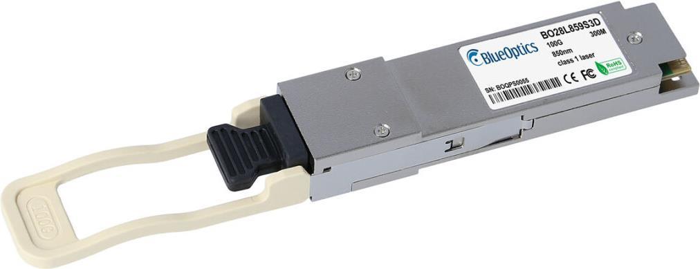 H3C QSFP-100G-eSR4-MM850 kompatibler BlueOptics QSFP Transceiver für Multimode 40 Gigabit Highspeed Datenübertragungen in Glasfaser Netzwerken. Unterstützt 40 Gigabit Ethernet, Fibre Channel oder SONET/SDH Anwendungen in Switchen, Routern, Storage Systeme (QSFP-100G-eSR4-MM850-BO)