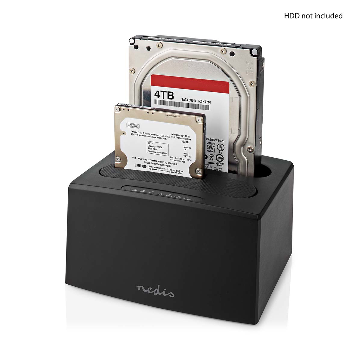 Nedis HDDUDB3210BK Dockingstation 2 Festplatten USB 3.2 Gen 1 Schwarz