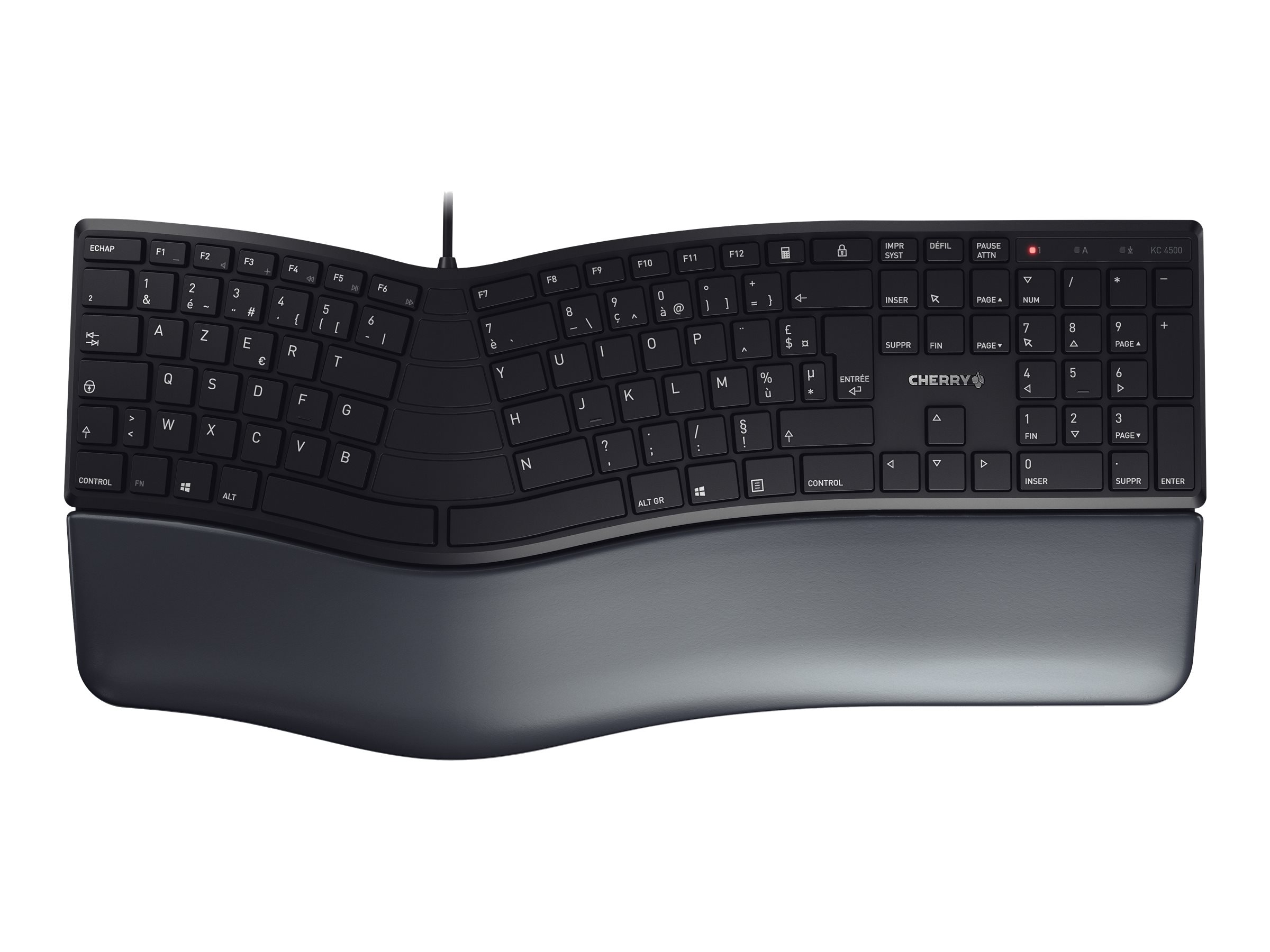 CHERRY KC 4500 ERGO Ergonomische Tastatur AZERTY Französisch Schwarz