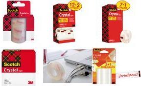 3M Scotch Klebefilm Crystal Clear 600, 19 mm x 25 m kristallklar, leidchtes und geräuschloses Abrollen, - 1 Stück (6-1925R3)