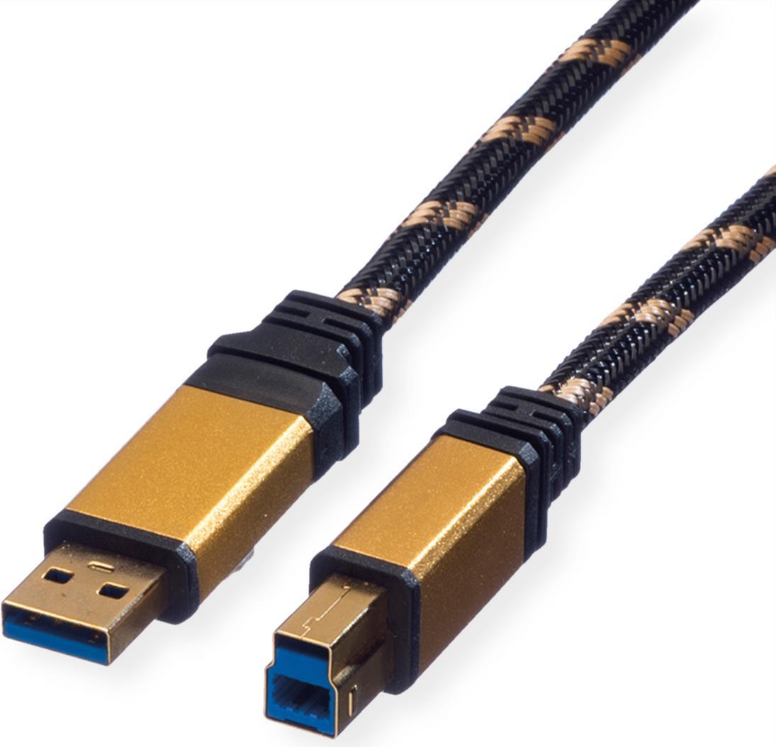 ROLINE GOLD USB 3.0 Kabel, Typ A-B 1,8m (11.02.8902)