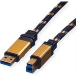 ROLINE GOLD USB 3.0 Kabel, Typ A-B 1,8m (11.02.8902)