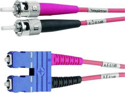 Telegärtner Glasfaser LWL Anschlusskabel [1x ST-Stecker - 1x SC-Stecker] 50/125µ Multimode OM4 2 m Telegärtner (L00891A0079)