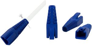 LogiLink Knickschutztülle für RJ45 Stecker, kürzbar, blau aus PVC 95A, für Kat.5, Kat. 6 oder Kat.6A RJ45 Stecker, - 1 Stück (MP0059)