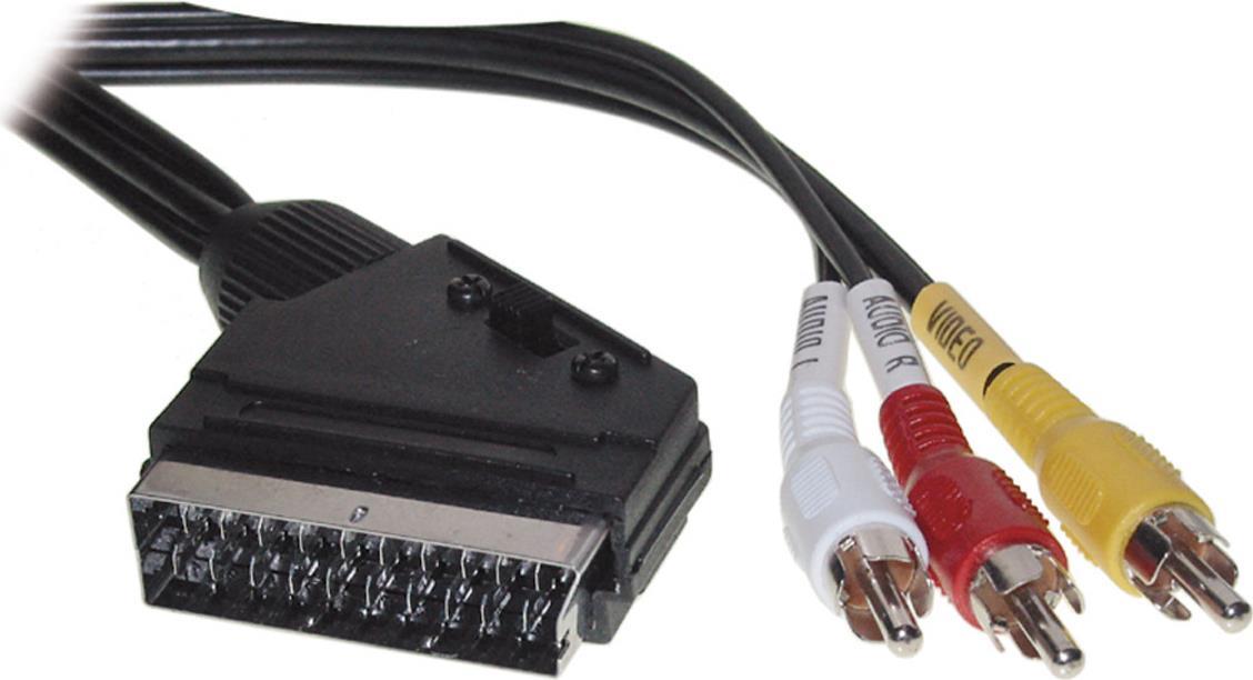ShiverPeaks S/CONN maximum connectivity Video Scart Cinch Kabel-Scart-Stecker mit Schalter auf 3 Cinchstecker (Camcorder), stereo (Y / R / W ) 2,0m (98034)