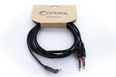 Cordial EY 3 WRPP Audio Y-Adapter 3,5 mm Klinke auf 2x 6,3 mm Klinkenbuchse 3 m Schwarz
