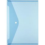 herlitz Dokumententasche, DIN A4, PP, blau-transparent glaskar, mit weißem Druckknopfverschluss, 0,20 mm, - 6 Stück (10657948)