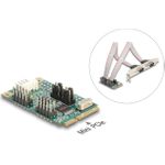 Delock Mini PCIe I/O PCIe full size 2 x Seriell RS-232 mit Spannungsversorgung 5 V / 12 V (95276)