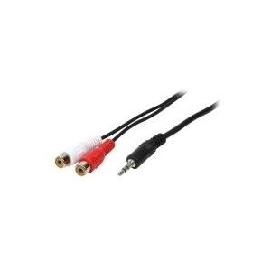 Stereo Audio Anschlusskabel, 3,5mm Klinkenstecker zu 2x RCA (Chinch) Buchse, 1.5m, LogiLink®, [CA1044]