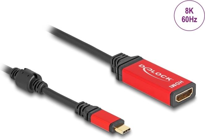 DeLOCK USB Type-C™ zu HDMI Adapter (DP Alt Mode) 8K 60 Hz mit HDR Funktion rot (60053)