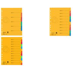 herlitz Karton-Register, A4 Überbreite, 12-teilig 5-farbig, Manila-Recycling-Karton, gelocht mit Orgadruck, - 1 Stück (50036318)