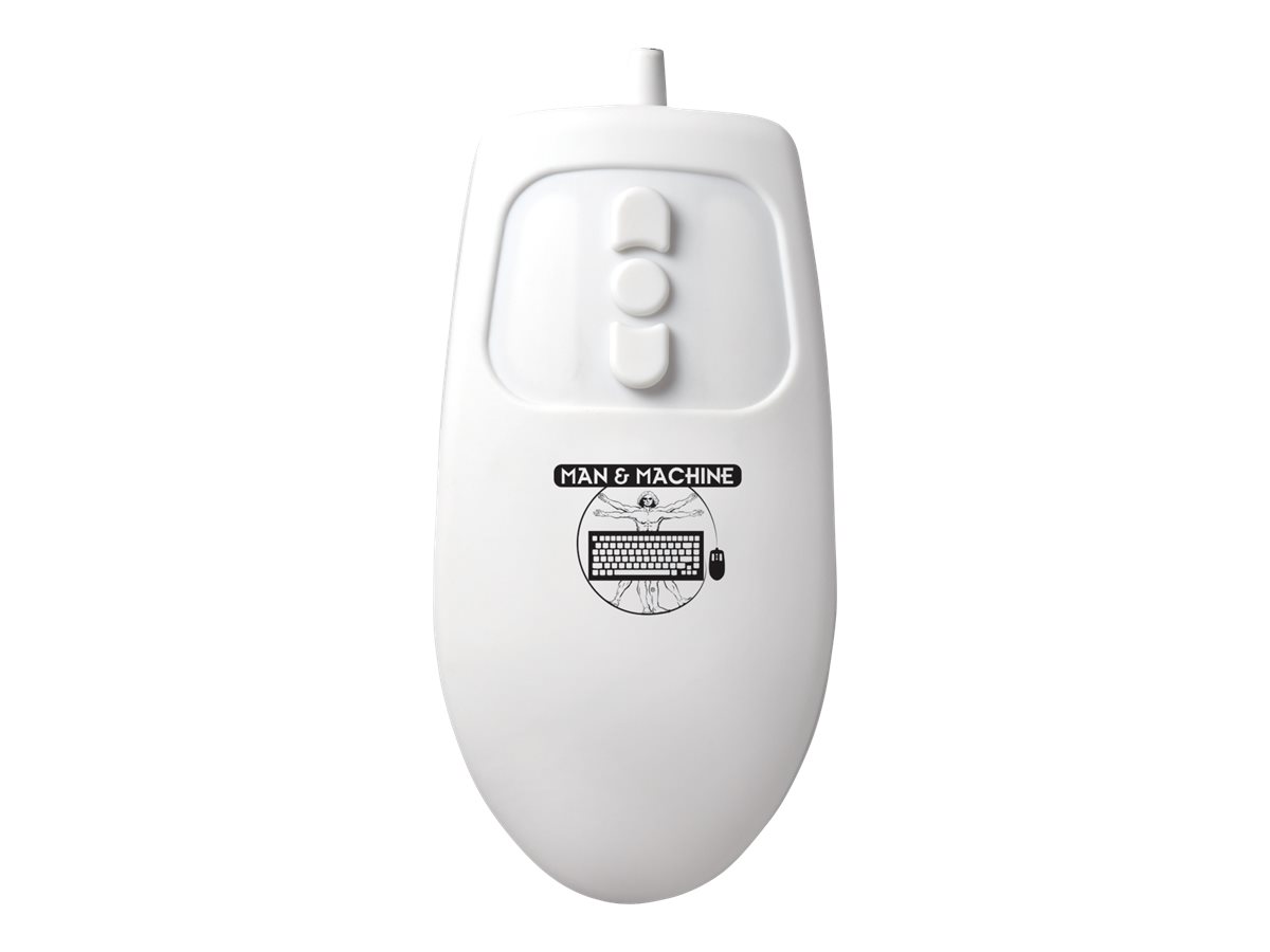 Man & Machine Mighty Mouse 5 Optische Maus Beidhändig IP68 USB Typ-A Weiß