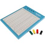 Velleman VTBB5. Verbindungspunktmaterial: Edelstahl, Produktfarbe: Blau, Weiß. Maximale Spannung: 30 V, Stromstärke (maximal): 3 A. Breite: 220 mm, Tiefe: 150 mm, Höhe: 18 mm (VTBB5)