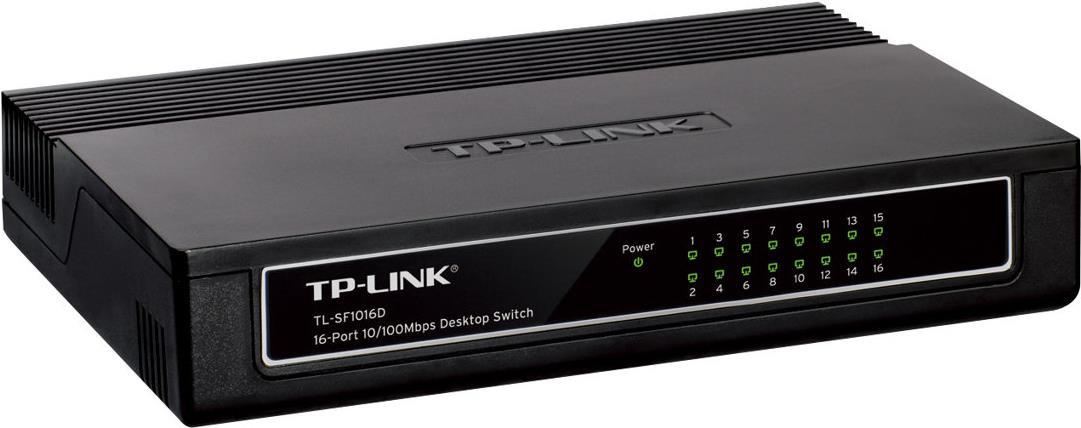 TP-Link TL-SF1016D 16-Port 10/100 Desktop Switch Schwarz