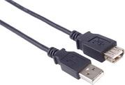 PREMIUMCORD Kabel USB 2.0 A-A 0,2m (20cm), Verlängerung (M/F) (kupaa02bk)