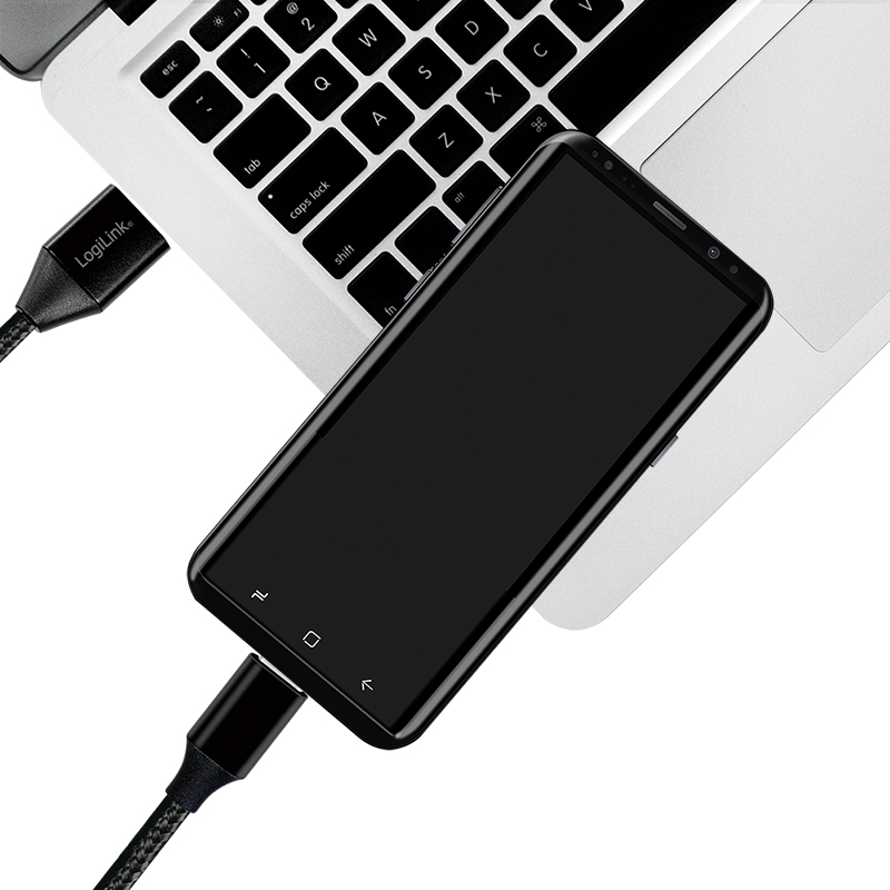 LogiLink USB-Kabel USB-C auf USB-A USB 2.0 5 V 3 A 30 cm Schwarz