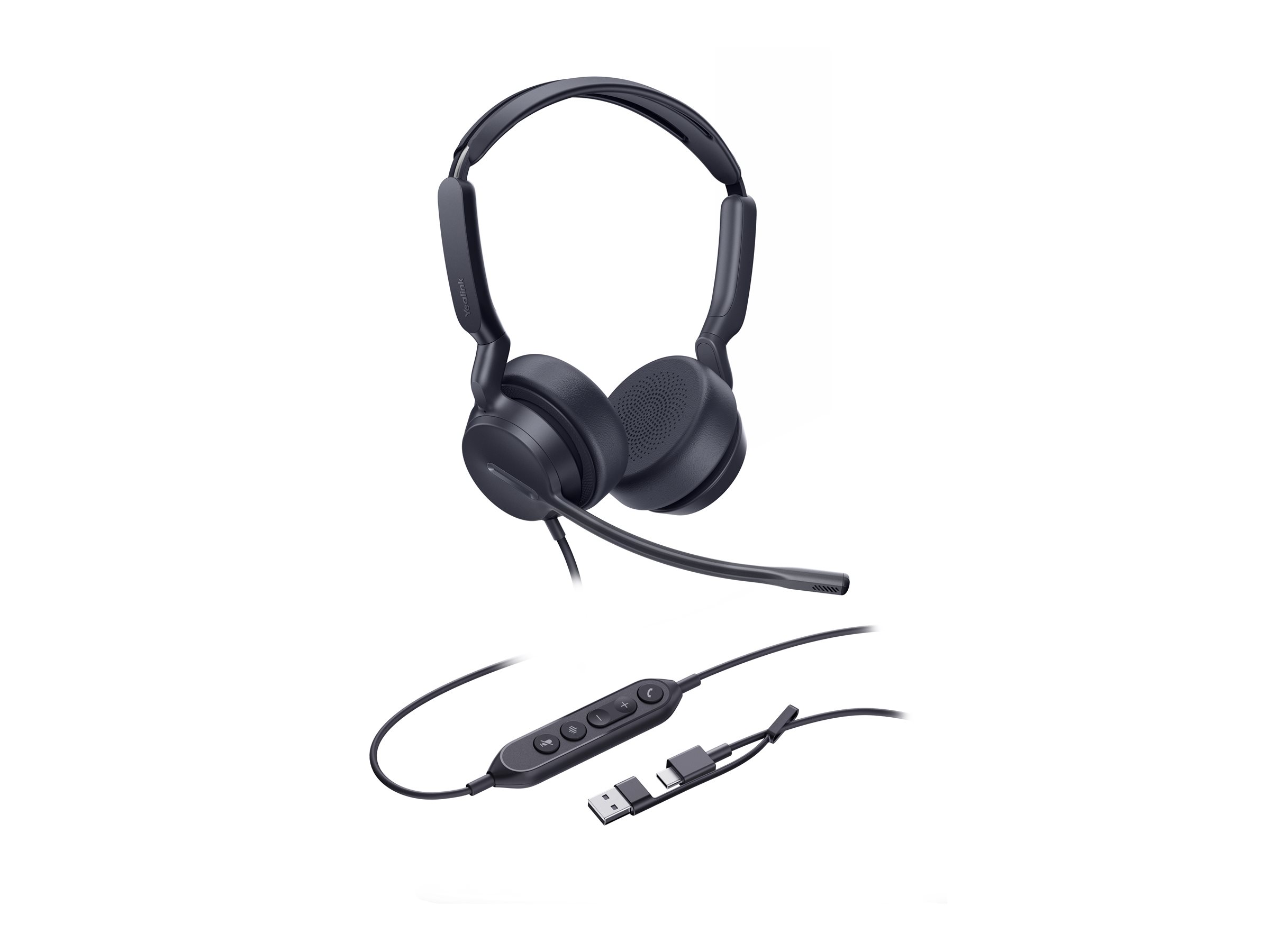 Yealink UH42 Dual On-Ear Headset USB-A USB-C Schwarz