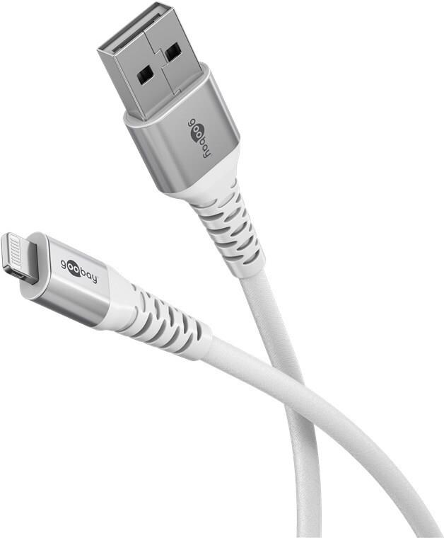Goobay Lightning auf USB-A Supersoftes Textilkabel mit Metallsteckern, 0,5 m (74510)
