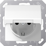 JUNG SCHUKO Steckd.m.Klappd. AS1520KLWW alpinweiss AS1520KLWW (AS1520KLWW)
