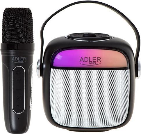 Adler AD 1199 schwarz Karaoke Lautsprecher mit Mikrofon - SD/USB/AUX/Bluetooth (AD 1199b)