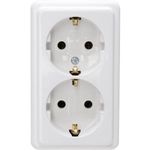 Kopp 2fach Schutzkontakt-Steckdose Aufputz-Standard Arktis-Weiß 102502002 (102502002)